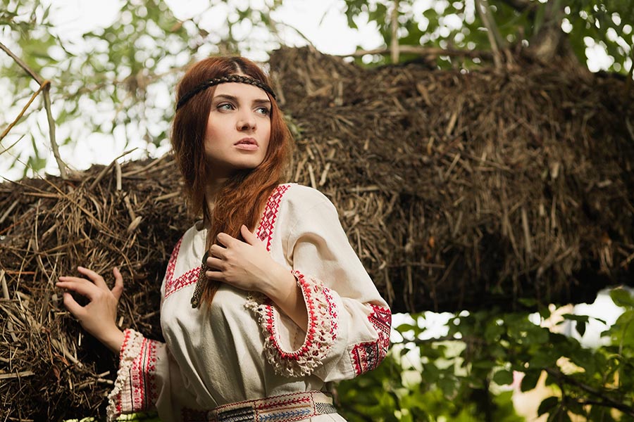 Women in Slavic costumes in Bien Hoa
